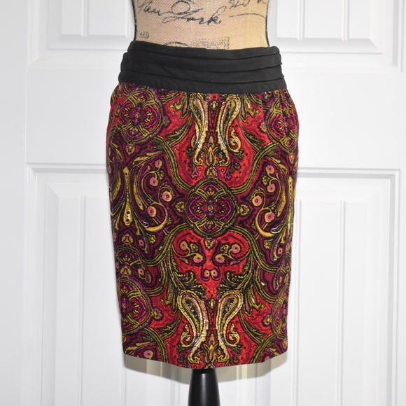 Anthropologie Dresses & Skirts - Gorgeous Anthropologie Cidra Skirt Sz 14 Red Black